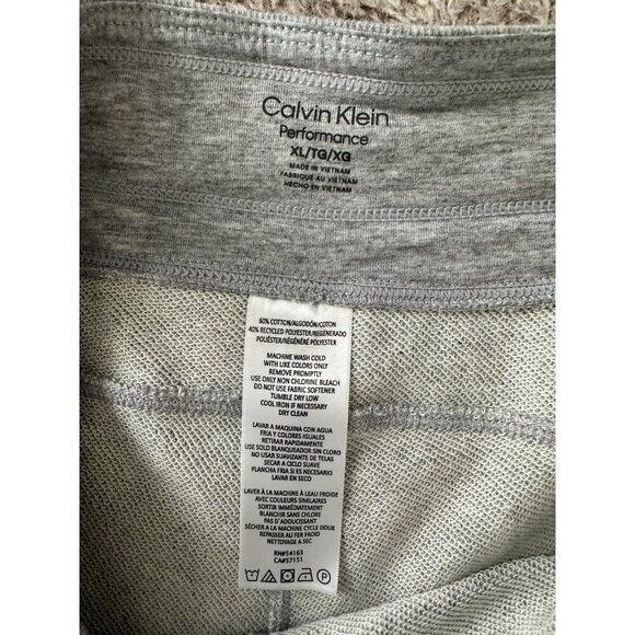 Calvin Klein Performance Ribbed Waistband Shorts Women's Gray Elastic Waist - Picture 11 of 13